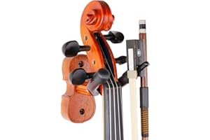 KINGPOINT Gancho de pared para violín, soporte de madera de caoba para violín de estudio en casa, accesorios de instrumentos de cuerda de violín