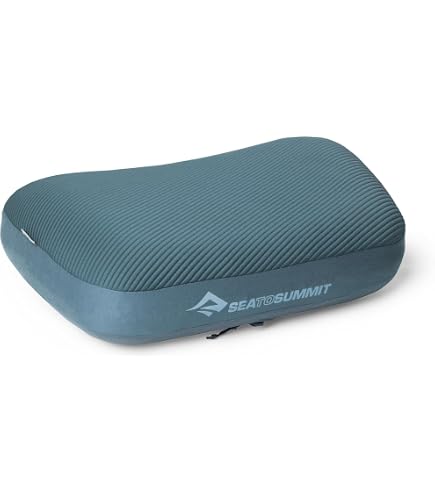 Oreiller Gonflable Sea To Summit Aeros Premium Deluxe – Taille L 55,9 X 35,6 Cm, Housse En Tricot Doux, Valve Précision, Pour Camping Et Voyage