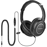 Avantree HF039 Long Coiled Cord Headphones for TV, 16.4 Feet / 5M Extended Range Cable, Over-ear Headphones, 3.5mm Audio Outp