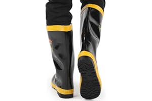 DIOCHE Buty Ochronne, Gumowe Buty Ratownicze Przeciwpożarowe Obuwie Ochronne Antypoślizgowe, Odporne na Wysokie Temperatury Gumowe Buty Przeciwdeszczowe Obuwie Ochronne dla Strażaków(43-43)