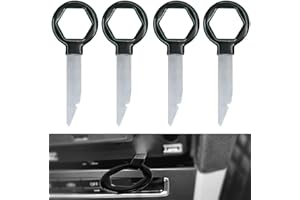 Ownkim 4 PCS Clé Extraction Autoradio, Outils de Démontage Autoradio, Clés Extraction Stéréo Voiture, Conception Ergonomique, en Acier Inoxydable Solide (Noir)