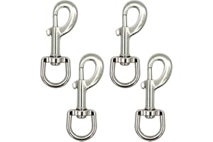 Anwangda Swivel Snap Hooks, 360° Dog Lea-d Clip Heavy Duty Lea-ds Clasp Buckle Trigger Clip, Pet Leashes Clip Snap Hook Keychain Hooks for Dog Linking Camping Keyring(size:4 PCS)