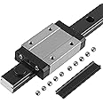 CNCMANS MGN12H 350mm Linear Rail Guide with MGN12H Bearing Steel Carriage Block, Mini MGN12H Linear Guide Rail for 3D Printer and CNC Machine (MGN12-350mm H-Type)