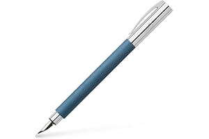 Faber-Castell 147140 pióro Ambition z żywicy szlachetnej, niebieskie, szerokość pióra M, 1 x pióro wieczne z opakowaniem prezentowym