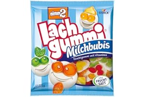 ‎NIMM2 LACHGUMMI nimm2 Lachgummi Milchbubis – 1 x 225g – Fruchtgummi mit Fruchtsaft, Vitaminen und Milch
