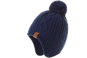 MONIMO Garçon Bonnet tricoté Enfant Garder au Chaud Bombardier Chapeau protégeant Les Oreilles