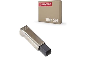 Gedotec Amortyzator drzwi BLUMOTION 973A0500 | bufor do drzwi do zawiasów Blum z ogranicznikiem narożnym | Zawiasy drzwiowe do nakładania | 10 sztuk - niklowane nakładki na gumki do garnków