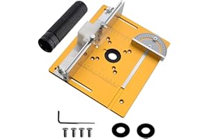 BIGP Aluminium Fräsertischplatte, Set mit 3 FräStisch Einlegeplatte Tischeinlegeplatte OberfräSer Holzbearbeitung HolzfräSer Einlegeplatte Werkzeug (Gold)