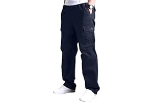 YAOBAOLE Pantalons Cargo Homme Taille Elastique Pantalon de Travail Décontracté avec Multi Poches Extérieur Militaire Chasse
