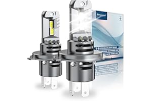 Sinoparcel 2024 Upgrade H4/9003 LED High Beam and Low Beam Headlight Bulb, 20000LM/Set 6500K White Super Bright Halogen Replacement with Fan, 2 Pcs