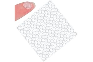 100 Piezas Topes Adhesivos para Puertas de Armario – HNR Almohadillas Transparentes de Silicona para Cajones, Muebles, Cocina, Protección de Pared (8×2,5 mm)