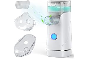 AIDISY Inhalator Nebulizer Vernebler Inhaliergerät Inhalationsgerät - Tragbarer Inhaliergeräte Kinder für Erwachsene mit Mundstück und Maske, Ultraschall Inhalieren Baby, Akku Hält Lange, Hohe Leistung