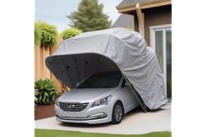 KLYDBMYT Upgraded Retractable Carport, All Weather Heavy Duty Carport, Mobile Portable Garage, Folding Car Tent, Anti-Snow Tent Car Cover for Outdoor,18 * 8.2 * 7.6ft