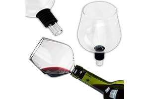 VIKING GEAR XXL Weinglas als Glas Flaschenaufsatz mit Silikondichtung für Weinflaschen – Geschenk für beste Freundin - Weingläser – Weißweingläser – Weinglas to Go für JGA