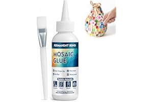 Inpumo Mosaikkleber 120ml, Transparent & Wasserfest, Starker Schmucksteinkleber für Mosaiksteine zum Basteln, Glas, Keramik, Mosaiksteine, Mosaikfliesen & Stein