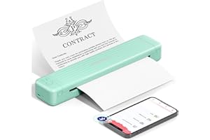 Phomemo P831 Impresora Térmica, 300 dpi Impresora Portatil A4 Compatible con iOS y Android, Impresora Monocromo para Viajar, Oficina, Impresora Sin Tinta Admite Papel Normal A4, Verde