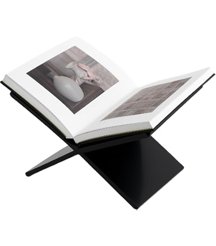 LALAGO Support Livre Acrylique Luxe Croix Noir – Présentoir Bible, Livres, Magazines – 2 Angles 45° & 135° – Plexiglas 8 Mm Robuste