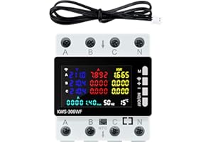 BuyWeek Tuya KWS-306WF licznik prądu, 3-fazowy, inteligentny miernik 80 A, 220 VAC, wielofunkcyjny licznik prądu, pamięć wyłączania, ochrona przed przegrzaniem, ochrona przed przepięciem