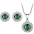 ZLING 925 Sterling Silver Jewelry Sets Created Emerald Earrings Necklace Pendants Elegant Birthday Gifts For Women Fine Jewelry