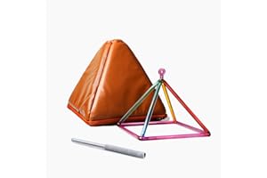 TOPFUND Rainbow Crystal Singing Pyramid 7 inch with Artificial Leather Carrying Case and Quartz Suede Striker