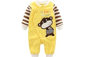 MINIZONE Śpioszki niemowlęce dla chłopców i dziewczynek, piżama, bawełna, kombinezon dla niemowląt, bielizna nocna