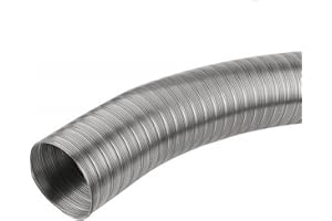 SUDSTY Tubo corrugado flexible de acero inoxidable resistente a los ácidos, tubo flexible V2A, pasamanos de escape VA (diámetro 200 mm, 1 metro)