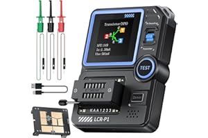 DollaTek Testeur de transistor Mosfet Testeur de condensateur de transistor Testeur de composants électroniques CMS multifonction Diode Triode ESR NPN PNP Testeur MOSFET Compteur LCR Anti-brûlure