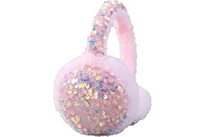 SEDEX Ear Muffs Kids Winter Girls Earmuffs Sequins Ear Warmer Children Plush Thermal Furry Ear Covers Windproof Soft Adjustable Headband Outdoor Sports Faux Fur Ski Cycling Headwear