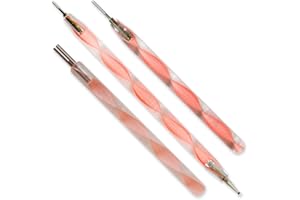 Juya Quilling Slotted Tools with Stainless Steel Head(Pink, 3-pc Set)