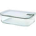 Mepal - Glass food container EasyClip - Glass food containers with lids - Click closure - Suitable for the microwave, steamer, oven, refrigerator & freezer - Airtight & leakproof - 2250 ml - Nordic