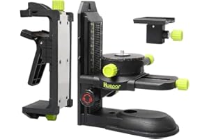 Huepar Adattatore Livello Laser, Base Girevole Multifunzionale Magnetica con Clip Regolabile, Supporto di Regolazione Fine a 360° con Filetto Maschio 1/4"-20, Regolazione Altezza- PV10+