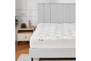 Novilla Sobrecolchón Peluche 150x190cm, Suave y Cálida, Relleno de Fibra Premium, Agradable a la Piel, Cubrecolchón Afelpado con Bolsillo Profundo Elástico de 30cm, Lavable a la Máquina, Blanco