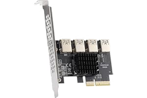 MZHOU PCIe 1 à 4 Ports PCI-Express, Carte de Montage 4X Slots, Carte Multiplicatrice D'adaptateur USB 3.0, pour Appareils de Minage Bitcoin