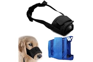 DLPRK Kaganiec dla psa 2 paczki, miękki kaganiec siatkowy zapobiegający gryzieniu, kaganiec dla zwierząt z regulowanym pierścieniem do picia, dla małych psów, średni dla psów