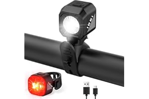 Tavaler Fahrradlicht Set USB Aufladbar | StVZO Zugelassen Fahrradbeleuchtung Set | IPX5 Wasserdicht Fahradlichterset LED | Fahrrad Licht Vorne | Fahrradlicht Hinten & Rücklicht Fahrrad