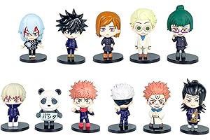 ANJINGUANG JJK Figurine d'action Gojo Satoru pour gâteau - Statue de l'anime Geto Suguru - Lot de 11 mini figurines de dessin animé - Décoration d'anniversaire en PVC - 7,5 x 4,5 cm