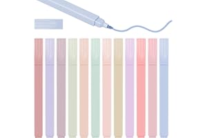 Azushwer Highlighters Pens, 12Pcs Pastel Highlighters, Mild Assorted Colours Highlighter Pens, Aesthetic Cute Highlighter with Soft Chisel Tip for Journals, Bibles, Notebooks, School Office Supplies
