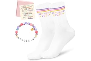 KEVRDRT Schulkind Socks Cotton 25-34, School Gift Girls Boys, Socks School Child 2025, First Day of School Gifts for School Cones Filling