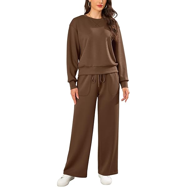 Desol Trainingspak voor dames, tweedelig joggingpak, ronde hals, lange mouwen, bovenstuk, joggingbroek, winter, herfst, outfit, training & loungeset voor sport, thuis en vrije tijd, rood, XXL