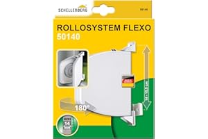 Schellenberg 50140 Enrrollador de Cinta de persiana abatible y plegable para montaje en pared, color blanco