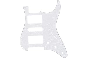 Musiclily Pro 11 Otworów HSH Pickguard Maskownica do Gitary Fender American/Mexican Standard Stratocaster Typu Nowoczesnym, 4-warstwowy White Pearl
