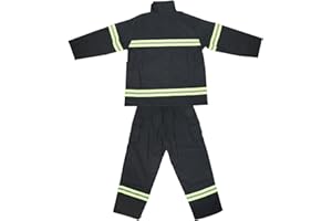 Leapiture Ropa Ignífuga para Bomberos, Pantalones y Escudo Protector Reflectante, A Prueba de Calor y Llamas, Equipo de Protección Personal, Talla XL, Color Azul Oscuro