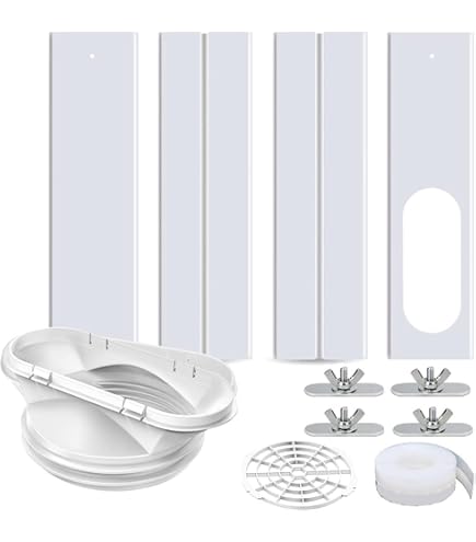 GCGOODS Fensterdichtungsset Für Mobile Klimaanlage Mit Netzschutz – Verstellbar Bis 239 Cm, Isoliert, Für Schläuche 10,2–12,7 Cm