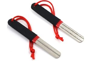 FATIYA 2 Stück Angelhaken-Spitzer, Diamant-Fischhaken, doppelseitig, feine Fischhakenfeile 180/400 Körnung, tragbares Schleifwerkzeug für Salzwasser, Süßwasser, Eis, Angeln, Sport (schwarz)