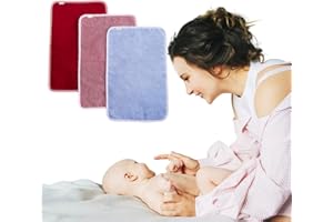 BUGALIN Toallas de Guardería con Colgador - Pack de 3| Toalla Pequeña de Mano para Colgar Bidet- Algodón Suave y Absorbente | Toallas Infantil, Colegio y Baño | Secado Rápido - Culito y Cara bebé (Berry)