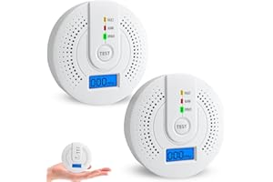 ZITUSO Carbon Monoxide Detector,2 Pack Carbon Monoxide Alarm Replaceable Battery Operated with LCD Digital Display, CO Alarms Monitor for Home,Office,Comply with EN50291 (AA Batteries NOT Included)
