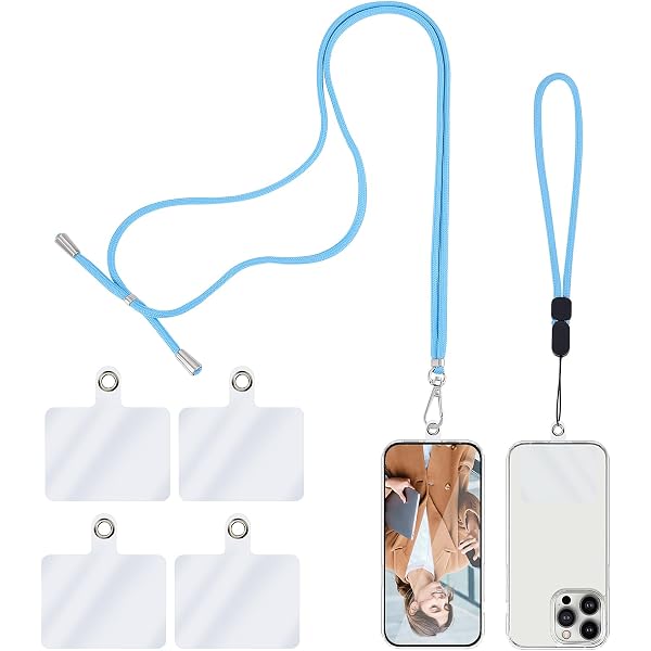 Lanière Téléphone Ajustable 3 En 1 Flintronic - Porté épaule, Cou Ou Poignet, Patch Adhésif Inclus, Sécurité Anti-chute