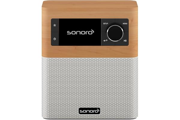 sonoro Stream Radio Internet avec Bluetooth (FM, Wi-FI, Spotify, Deezer, résistante aux éclaboussures) érable/Blanc