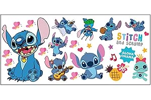 GUJEY Stitch Pegatinas Decorativas Pared, Lilo & Stitch Adhesivo Decorativo Pared Pegatinas Decorativas, Pegatinas Decorativas para Habitaciones de Niños (B)