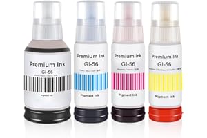 MELODITRUNK GI-56 GI56 Ink Compatible with Canon GI-56 Ink Bottle Multipack for MAXIFY GX6150 GX7150 GX7050 GX6550 GX6050 GX5550 GX5050 GX4050 GX3050 (Pack of 4, 135 ml Black, 70 ml Cyan) //Magenta/Magenta/Yellow